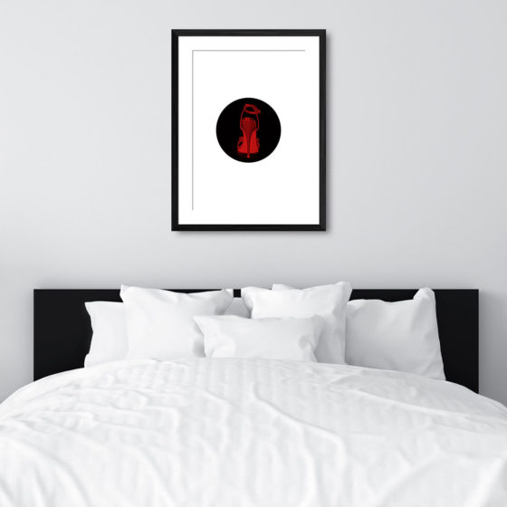 Inverted Red Sexy High Heel Shoe Print - Image 6