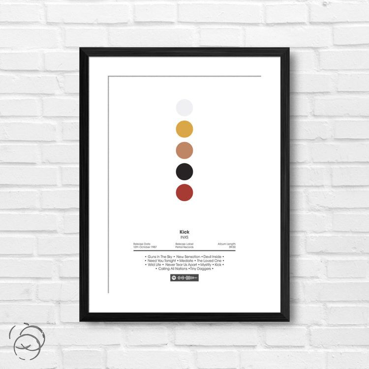 INXS Kick Spotify Album Print