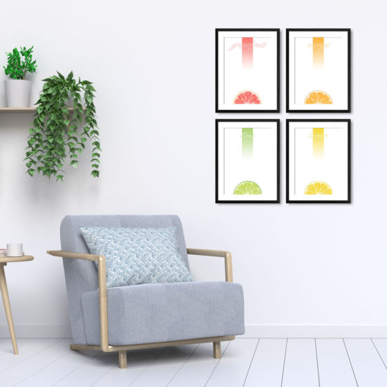 Juicy Tropical Citrus Fruits Quartet Prints - Image 5