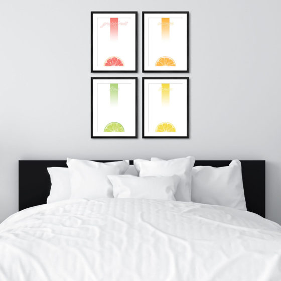 Juicy Tropical Citrus Fruits Quartet Prints - Image 6