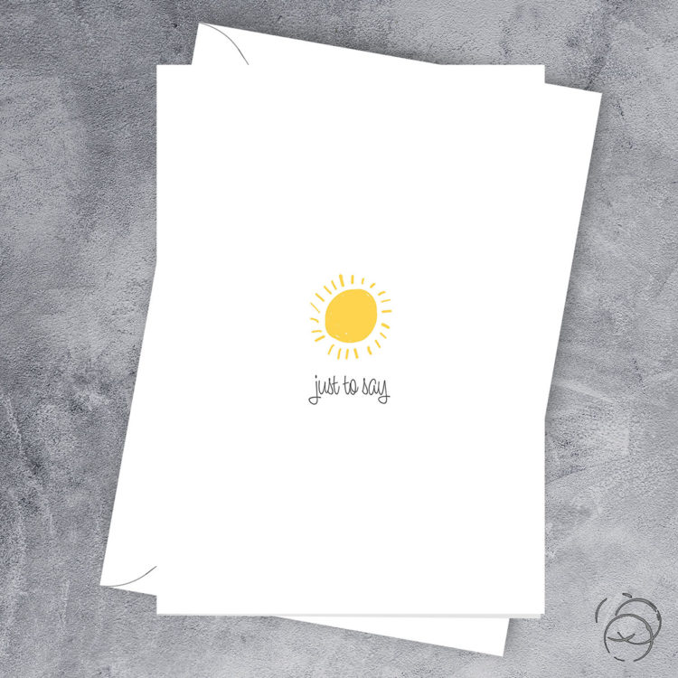 Just To Say Minimalist Sun Card