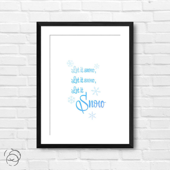 Let It Snow Snowflake Christmas Print