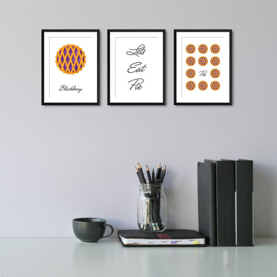 Lets Eat Pie, Blackberry Pie Trio Prints - Image 2