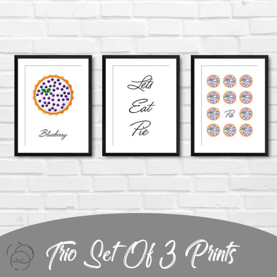 Lets Eat Pie, Blueberry Pie Trio Prints