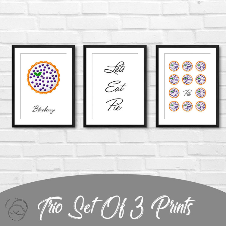 Lets Eat Pie, Blueberry Pie Trio Prints