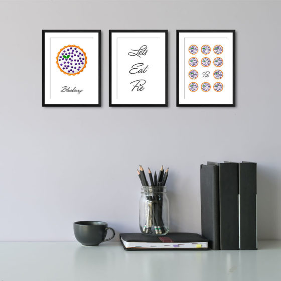 Lets Eat Pie, Blueberry Pie Trio Prints - Image 2