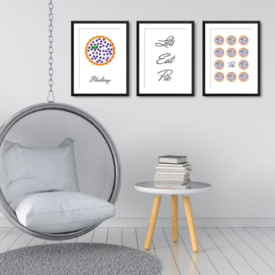 Lets Eat Pie, Blueberry Pie Trio Prints - Image 3