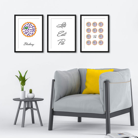 Lets Eat Pie, Blueberry Pie Trio Prints - Image 4