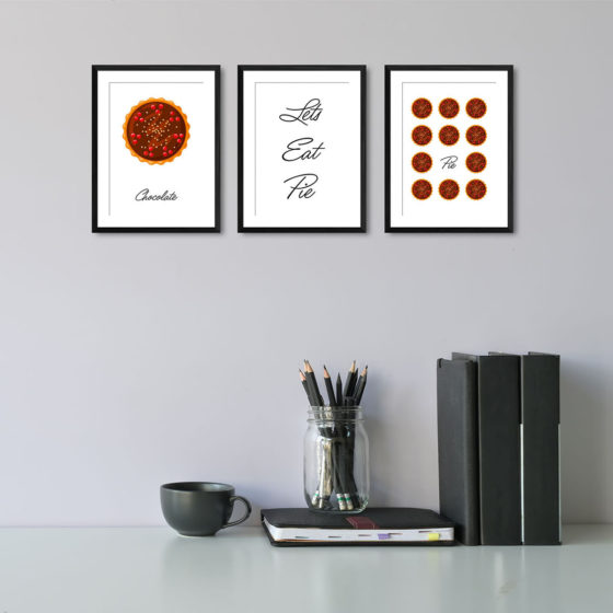 Lets Eat Pie, Chocolate Pie Trio Prints - Image 2