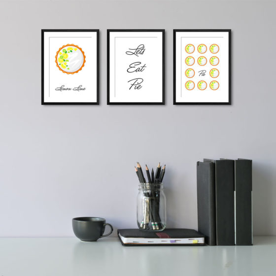 Lets Eat Pie, Lemon Lime Pie Trio Prints - Image 2