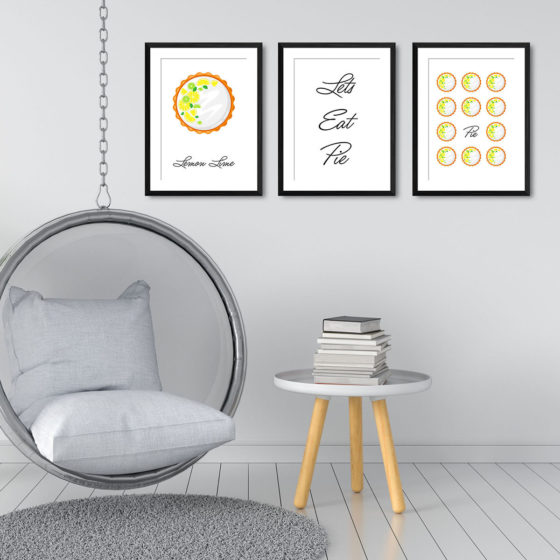 Lets Eat Pie, Lemon Lime Pie Trio Prints - Image 3