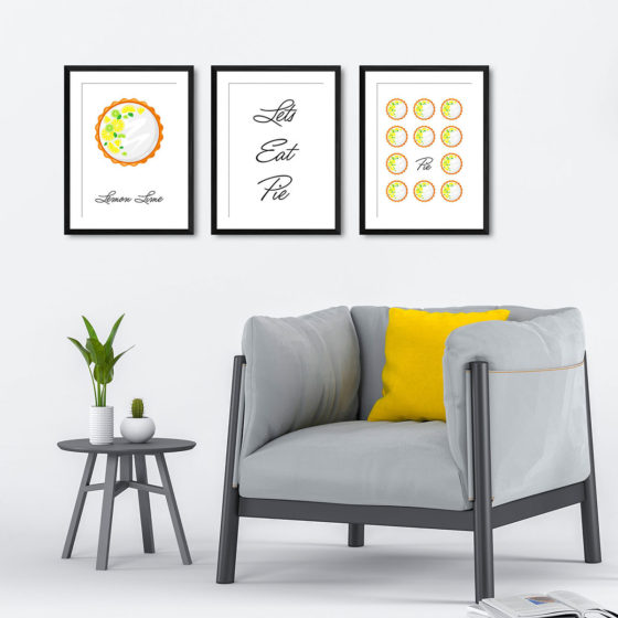 Lets Eat Pie, Lemon Lime Pie Trio Prints - Image 4