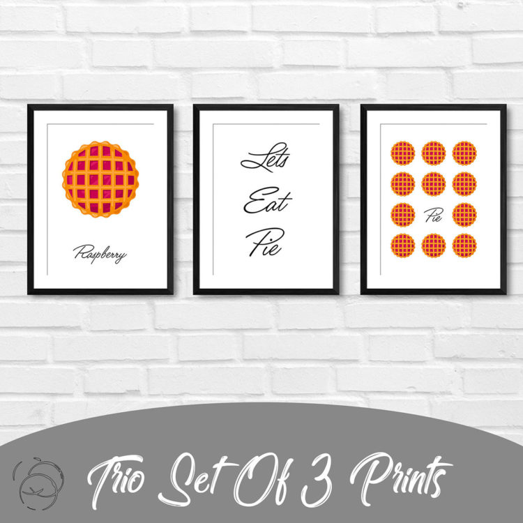 Lets Eat Pie, Raspberry Pie Trio Prints