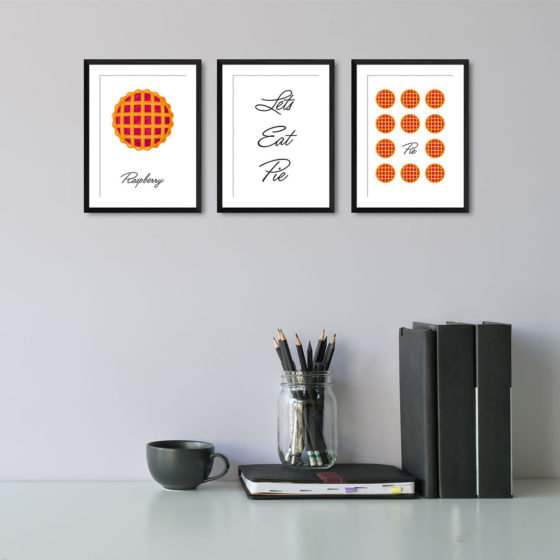 Lets Eat Pie, Raspberry Pie Trio Prints - Image 2