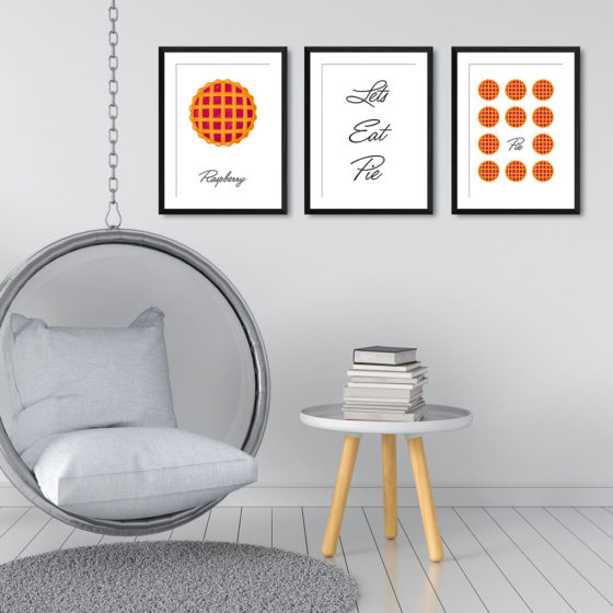 Lets Eat Pie, Raspberry Pie Trio Prints - Image 3