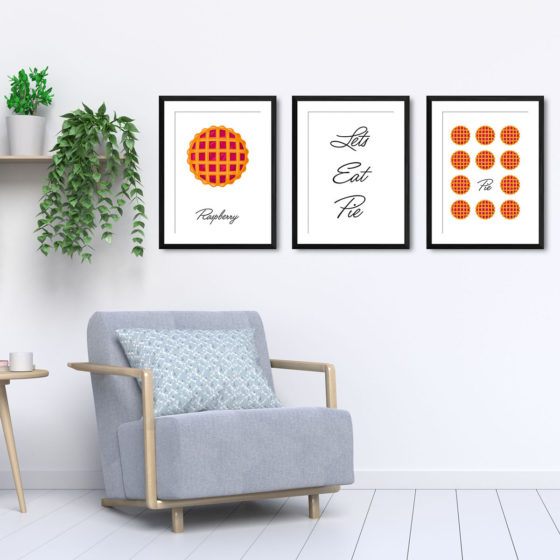 Lets Eat Pie, Raspberry Pie Trio Prints - Image 5