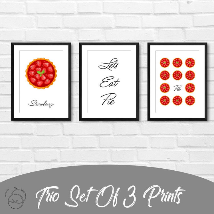 Lets Eat Pie, Strawberry Pie Trio Prints