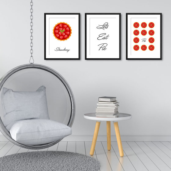 Lets Eat Pie, Strawberry Pie Trio Prints - Image 3