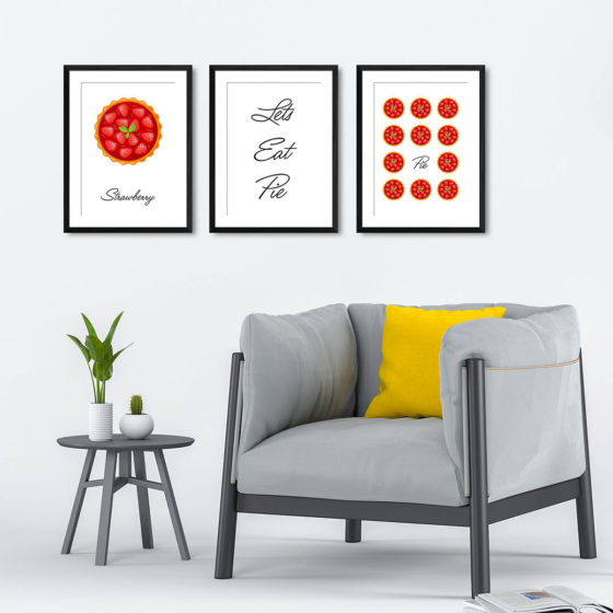 Lets Eat Pie, Strawberry Pie Trio Prints - Image 4