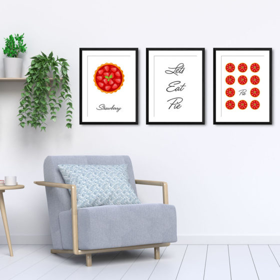 Lets Eat Pie, Strawberry Pie Trio Prints - Image 5