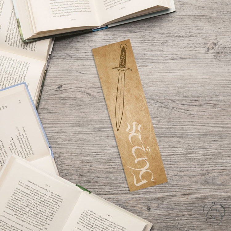 Lord Of The Rings Sting Sword Parchment Bookmark