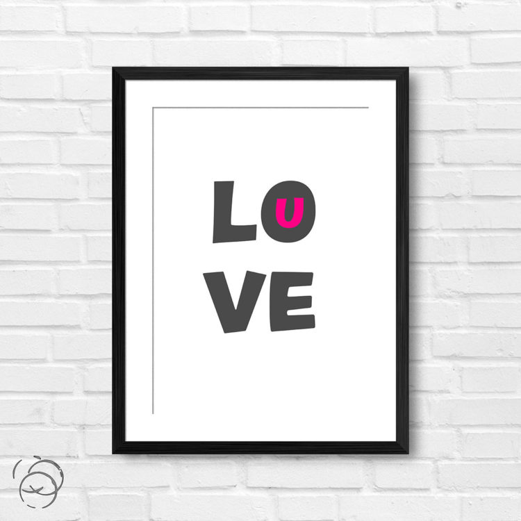 Love U Minimalist Print