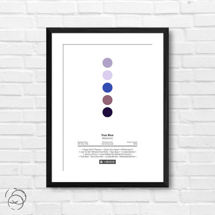 Madonna True Blue Spotify Album Print