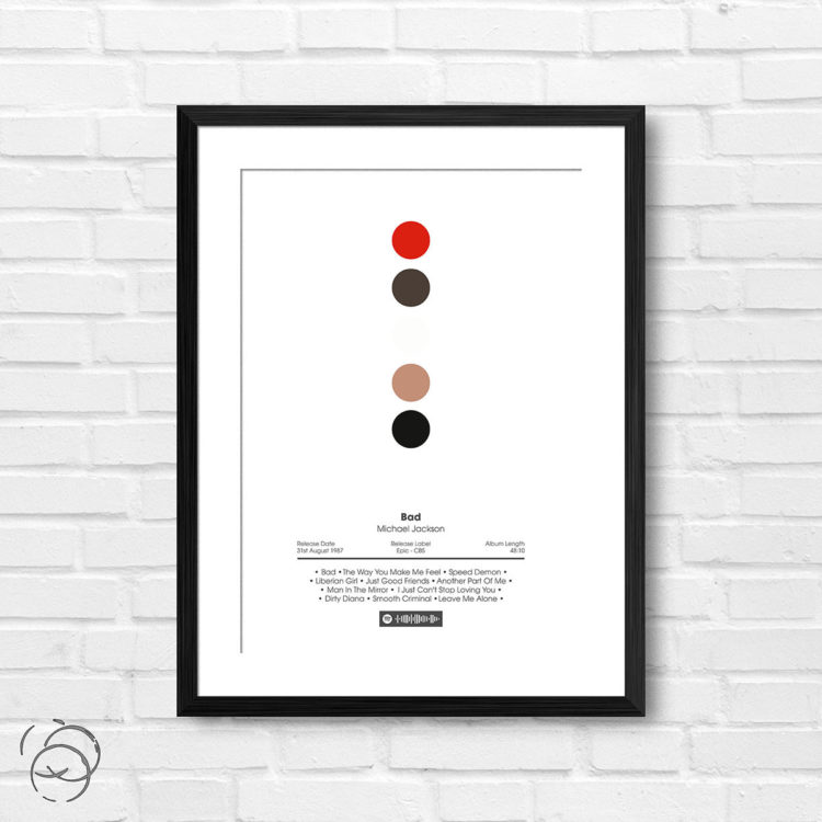 Michael Jackson Bad Spotify Album Print