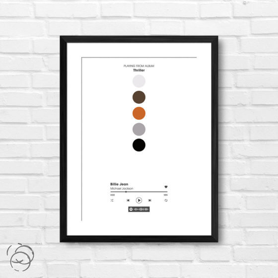 Michael Jackson Thriller Billie Jean Spotify Track Print