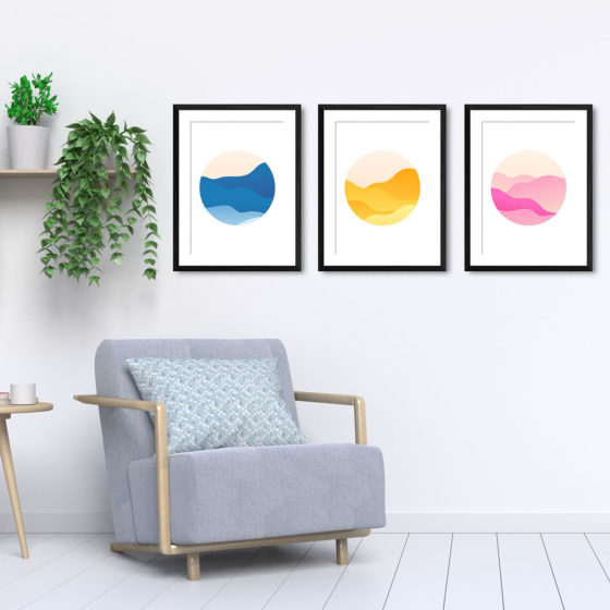 Minimalist Abstract Gradient Landscape Trio Prints - Image 5