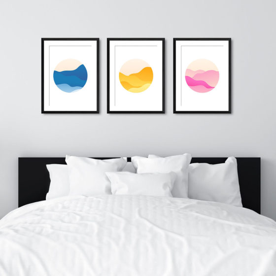 Minimalist Abstract Gradient Landscape Trio Prints - Image 6