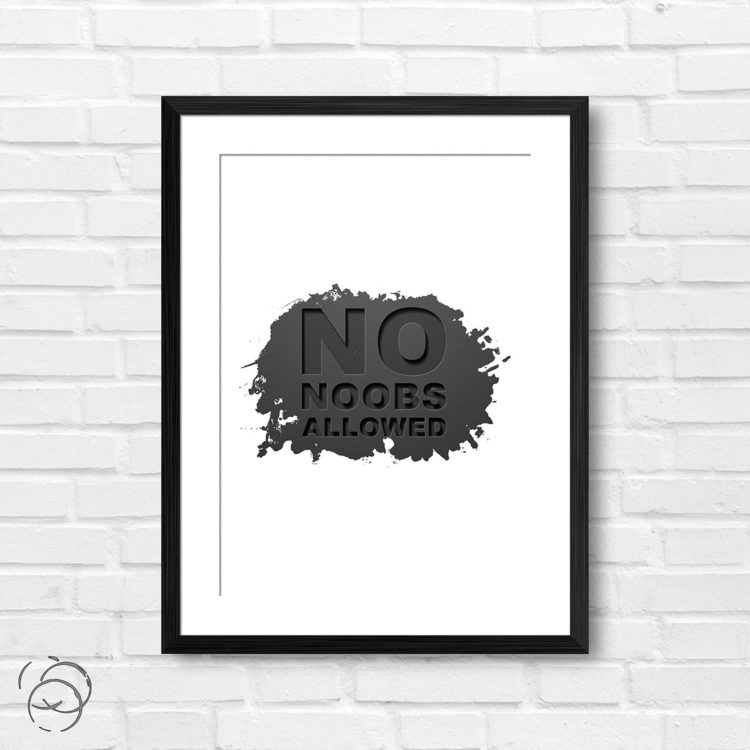 No Noobs Allowed 3D Splatter Effect Print