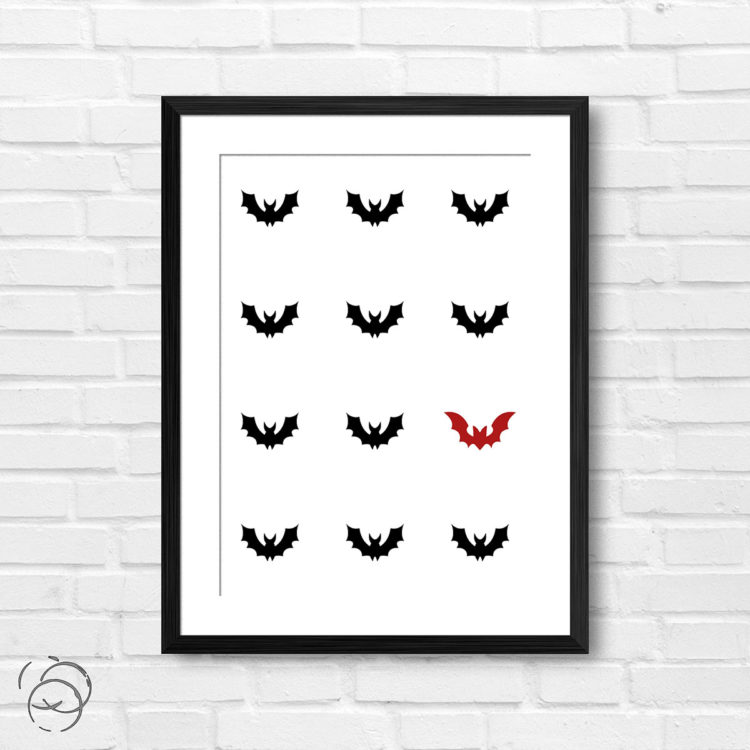 Odd Black Bats Print