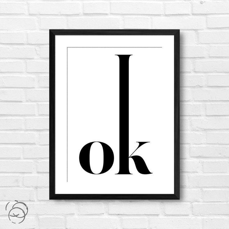 OK Tall Typography Print