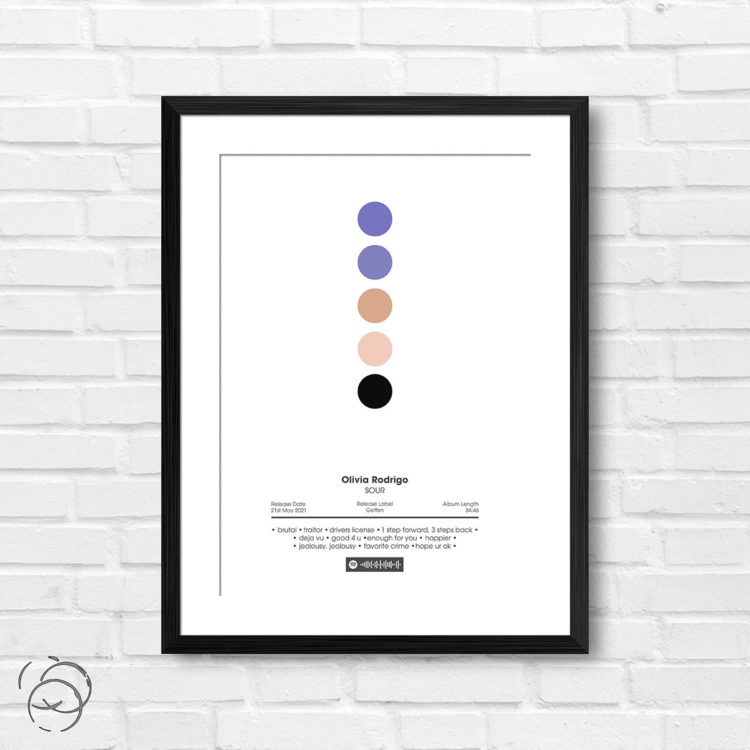 Olivia Rodrigo SOUR Spotify Album Print