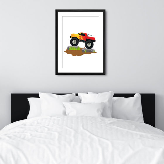 Orange Flame Monster Truck Print - Image 6