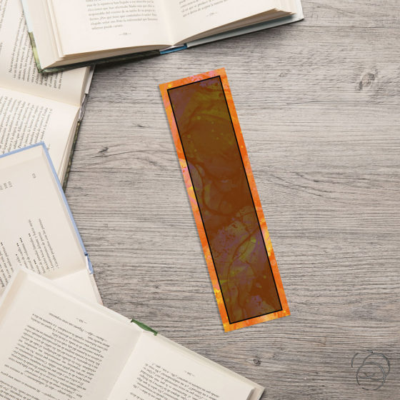 Orange Marble Lava Effect Bookmark