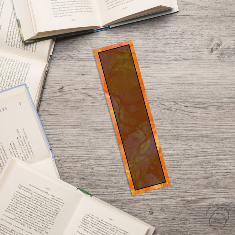 Orange Marble Lava Effect Bookmark