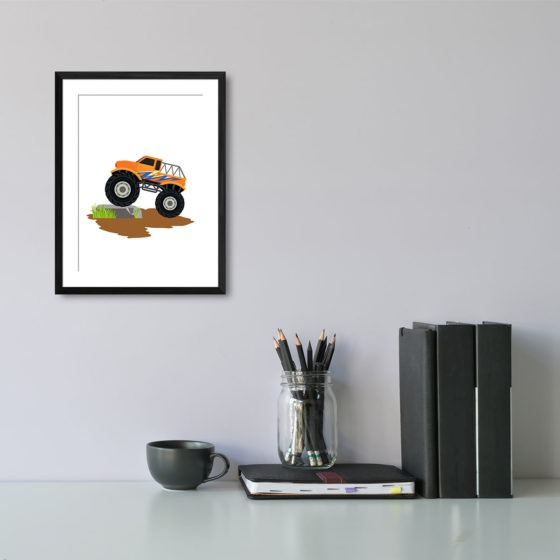 Orange Zig Zag Monster Truck Print - Image 2