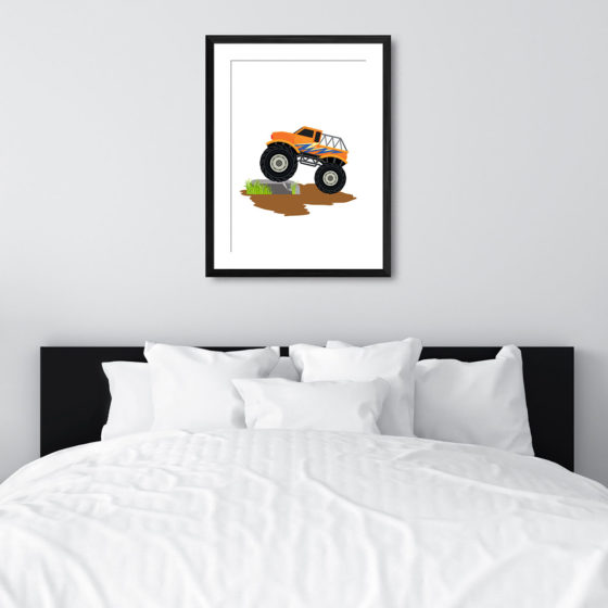 Orange Zig Zag Monster Truck Print - Image 6