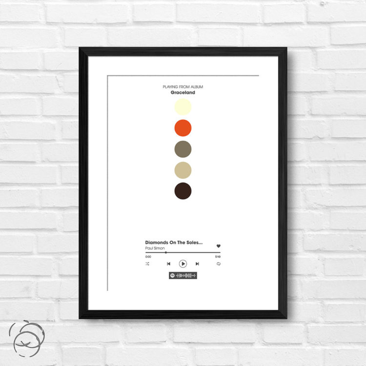 Paul Simon Graceland Diamonds On The Soles Spotify Track Print