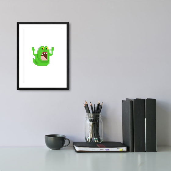 Pixel Art Ghostbusters Slimer Print - Image 2