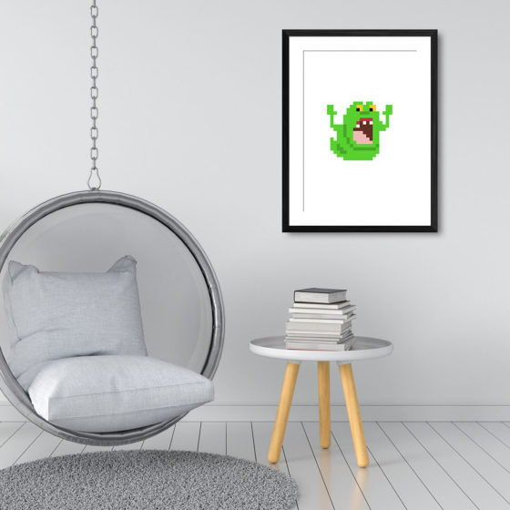 Pixel Art Ghostbusters Slimer Print - Image 3