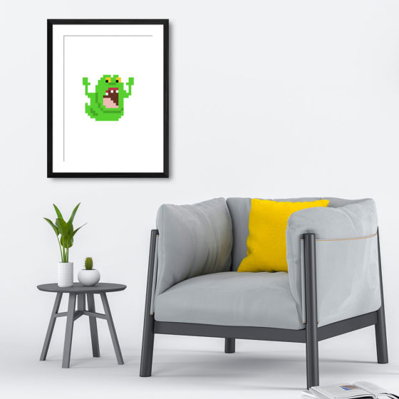 Pixel Art Ghostbusters Slimer Print - Image 4