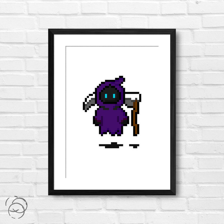Pixel Art Grim Reaper Print