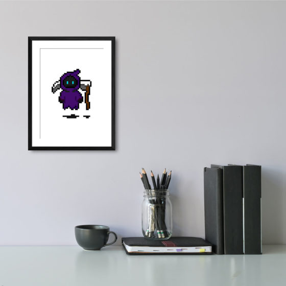 Pixel Art Grim Reaper Print - Image 2