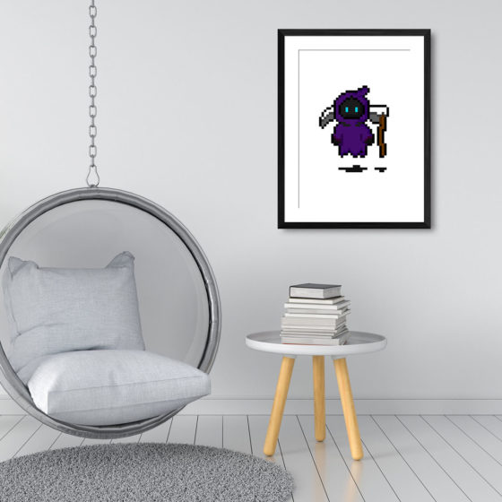 Pixel Art Grim Reaper Print - Image 3