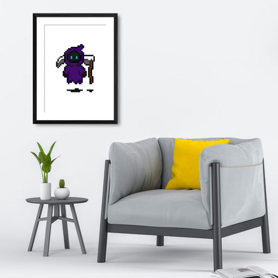 Pixel Art Grim Reaper Print - Image 4
