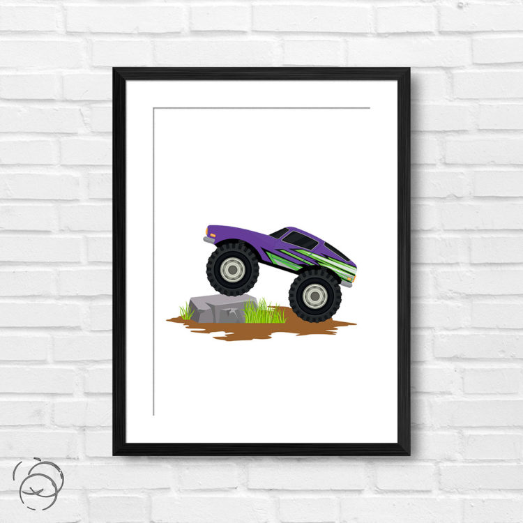 Purple Streaks Monster Truck Print