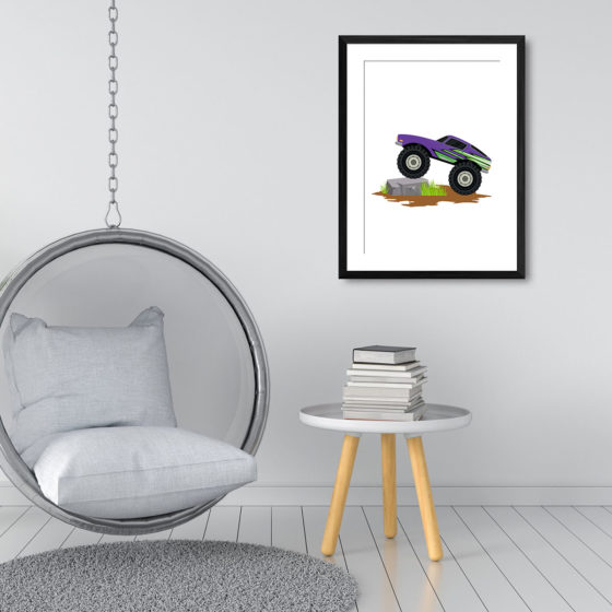 Purple Streaks Monster Truck Print - Image 3